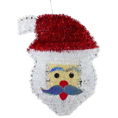 Tinsel Santa Claus Iridescent Christmas Window Decoration - 19"