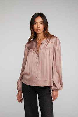 Stretch Silky Woven Button Down