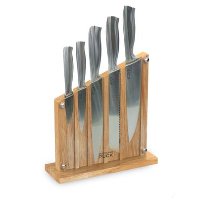 Wolfgang Puck 6-Piece Stainless Steel Knife Set with Knife Block