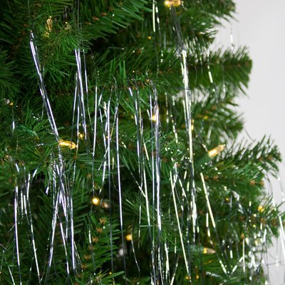 1000ct Silver Tinsel Icicle Strands - 18" Christmas Decorations