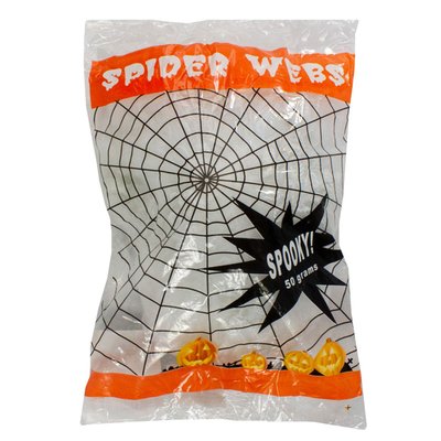 10" Stretchable White Spider Web Halloween Decoration