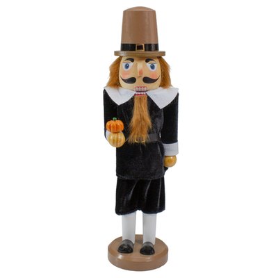 14-Inch Pilgrim Man Wooden Fall Harvest Thanksgiving Nutcracker