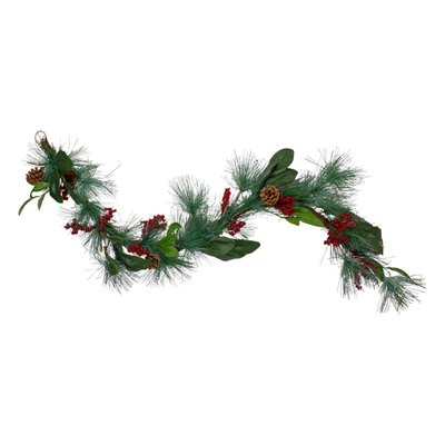 Real Touch™️ Mixed Pine and Berries Artificial Christmas Garland - 5' x 6" - Unlit