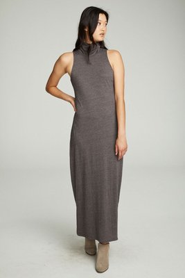Turtle Neck Tank Maxi Dress With Side Slits