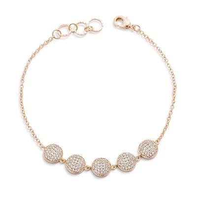 0.8ct Cz Goldtone Pave Disc Bracelet