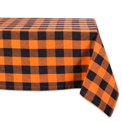 Design Imports     Orange Buffalo Check Tablecloth