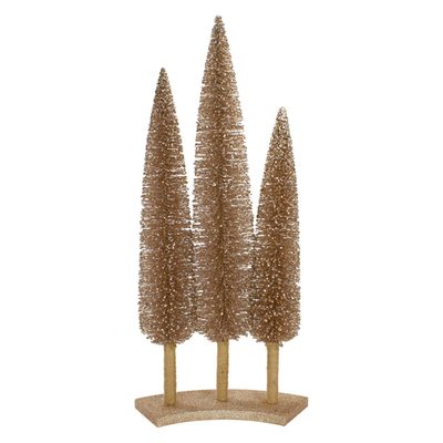 Sisal Christmas Trees Decor - 25" - Rose Gold - Set of 3