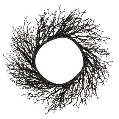 Twig Artificial Halloween Wreath - 24" - Black - Unlit