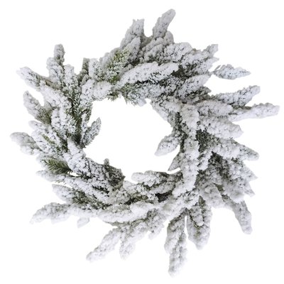 16.5-Inch Heavily Flocked Artificial Pine Christmas Wreath