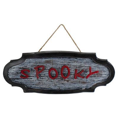 20.5" Red and Gray Animated 'Spooky' Halloween Sign
