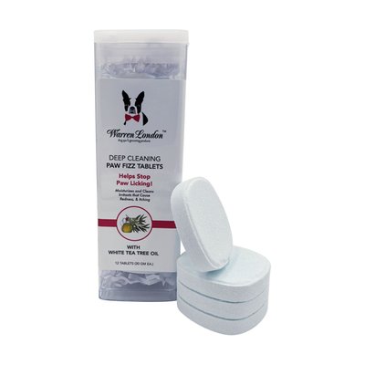 Deep Cleaning Dog Paw Soaking Fizz Tablets by Warren London | Soothing Spa Soak with Aloe Vera & Tea Tree Oil | Stop Paw Licking!