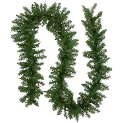 Pre-Lit Rockwood Pine Artificial Christmas Garland - 9' x 10" - Multi Lights